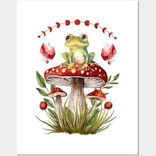 Cottagecore Crystal Frog Posters and Art